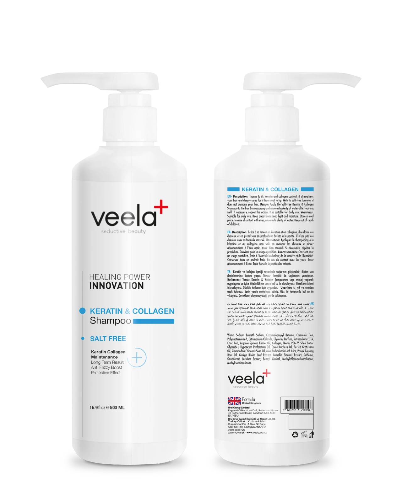 Yıpranmış Saçlar İçin Kolajen ve Keratin Bakım Şampuanı Keratin & Collagen Shampoo